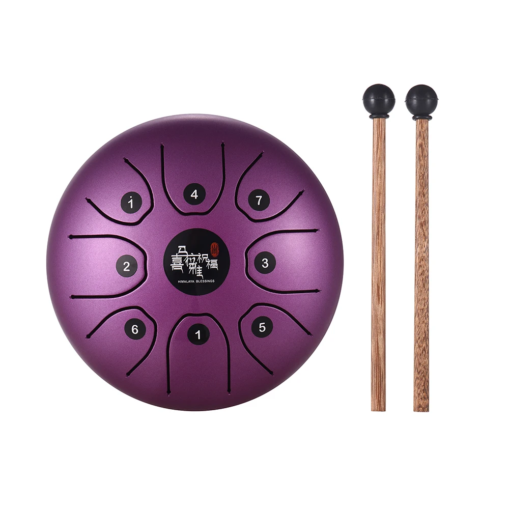 

5.5 Inch Mini 8-Tone Steel Tongue Drum C Key Percussion Instrument Hand Pan Drum with Drum Mallets with Carry Bag