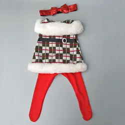 Зимняя Одежда для куклы кукла решетки Мех животных платье леггинсы 18 дюймовых кукол Одежда Маленьких Девочек Christamas подарок на Новый год