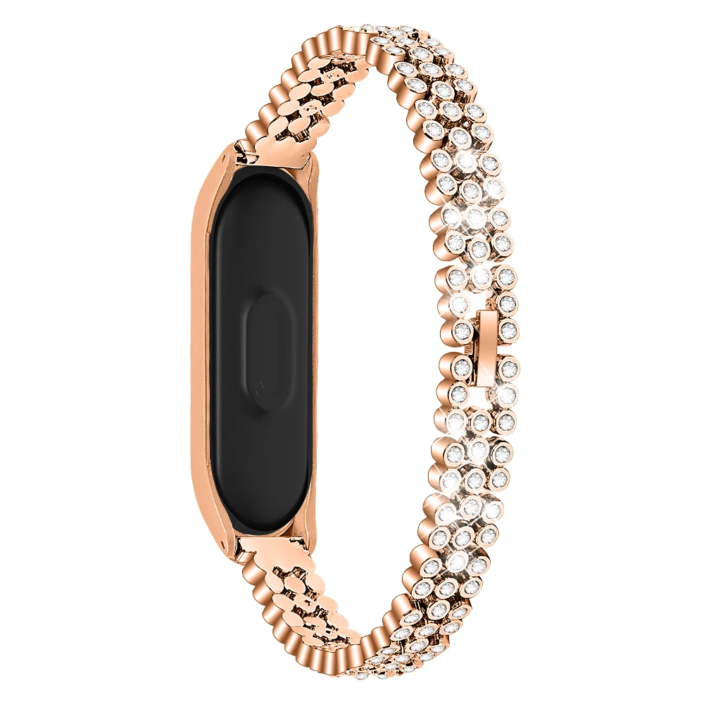 Bracelet Wristband Diamond-Strap Xaomi Metal Stainless-Steel for Xaiomy 4 6 3 5