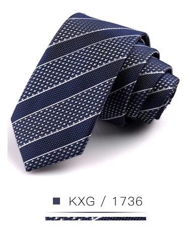 K1736 Новинка, 6 см, Мужской Шелковый узкий галстук для отдыха, цветной Модный Полосатый галстук в клетку, тонкий галстук, деловой костюм, свадебные вечерние галстуки - Цвет: K1736
