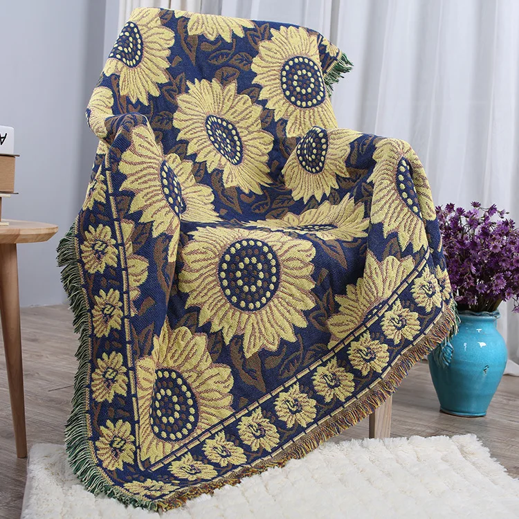 

Dulcis Europe And America Foreign Trade Pure Cotton Thread Blanket Tatami Mat Thick Bed Cover Three Layer Cotton Airable Blanket