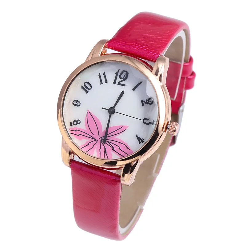

Foreign Trade Hot Selling Fashion Watch Thick Glass Color Leather Belt Ladies' Watch Simple Style shu zi kuan Quartz Watch Whole