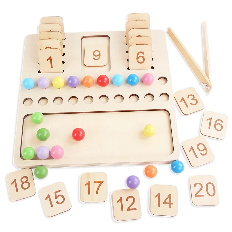 Montessori Spielzeug aus Holz für Kleinkinder Vorschul Lehrmittel Mathe 