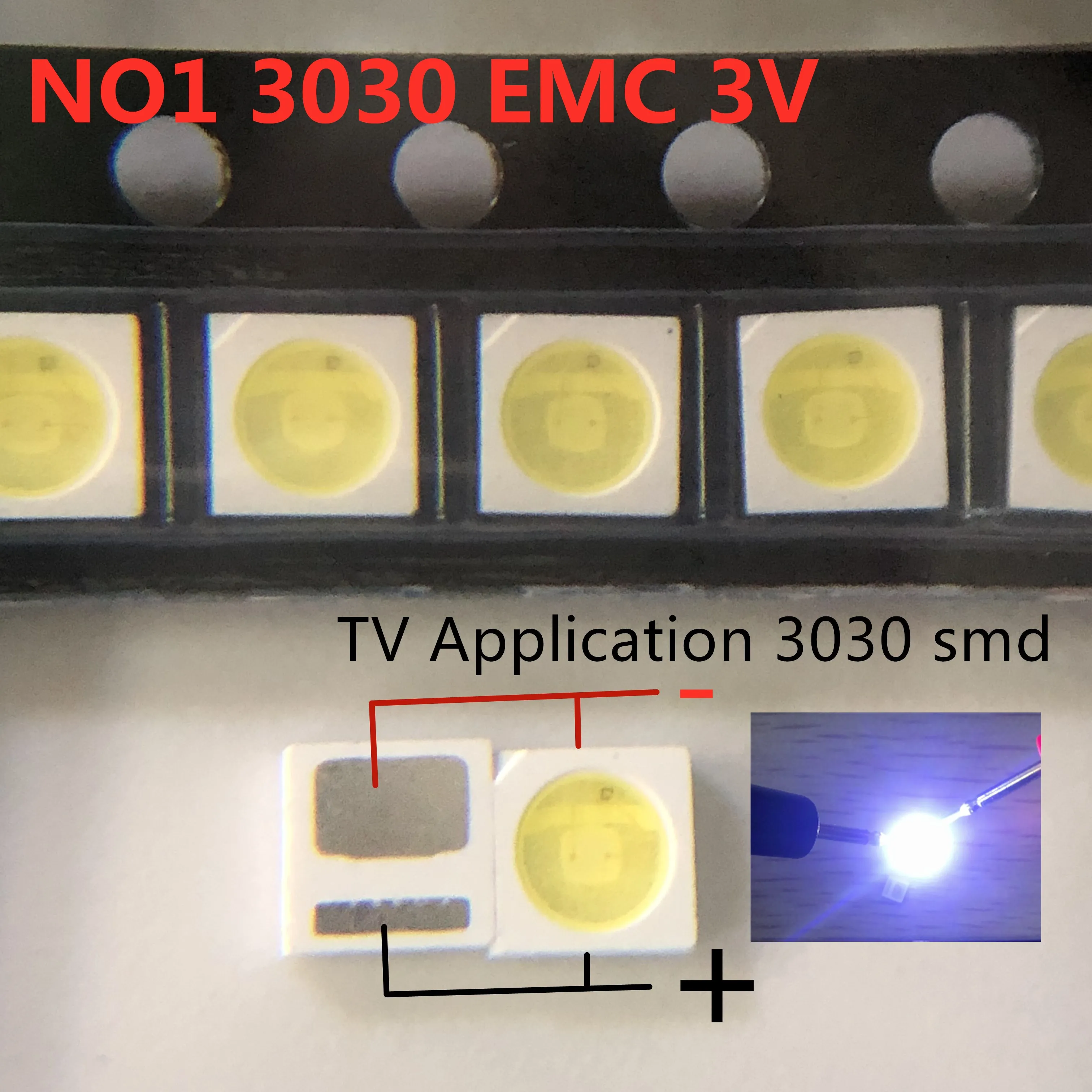 Светодиодная подсветка EVERLIGHT 1 2 Вт 3030 6 в 12 лм 30 шт.|everlight led|led for tv backlightled backlight |
