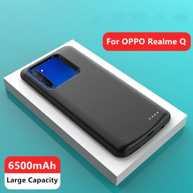 Чехол s для OPPO Realme Q, портативное Внешнее зарядное устройство, чехол для аккумулятора, 6500 мА/ч, внешний аккумулятор, чехол для зарядки аккумулятора