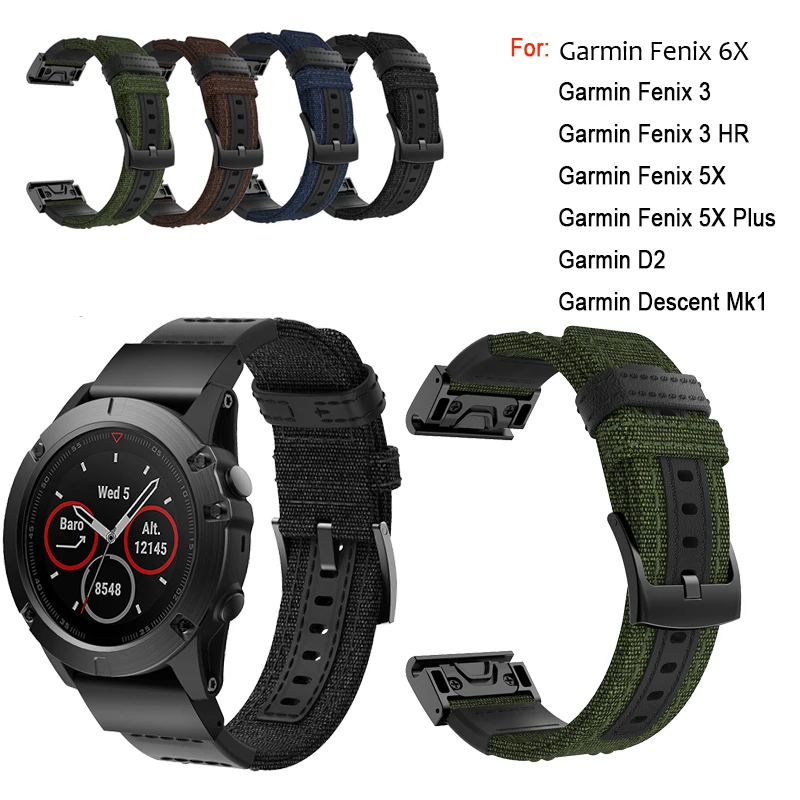 Спортивный быстро легко подходит ремешок для часов Garmin Fenix 6X5X3 3HR Смарт часы браслет 26 22 мм нейлоновый ремешок ремень для Fenix 6 5 plus