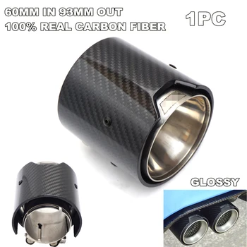 

1 Piece 60MM INLET 93MM OUTLET Glossy Carbon Fiber Exhaust tip for BMW M Performance exhaust pipe