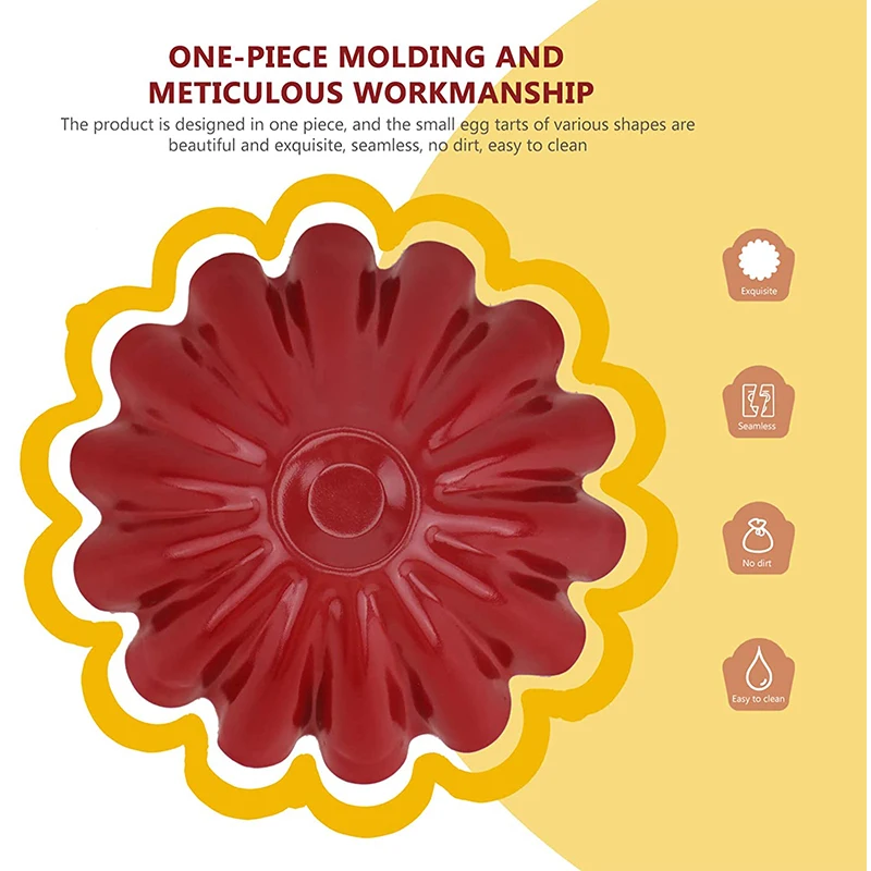 6Pcs Carbon Steel Egg Tart Molds Mini Tart Pie Pan Fluted Design Cupcake Baking Mold Non-Stick Quiche Flan Pan Muffin Baking Cup