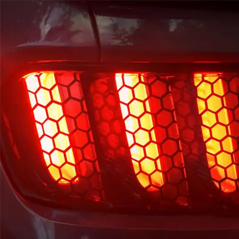 Rear Tail light Lamp Honeycomb Stickers Decals Black Fit For Ford Mustang 2015-2017