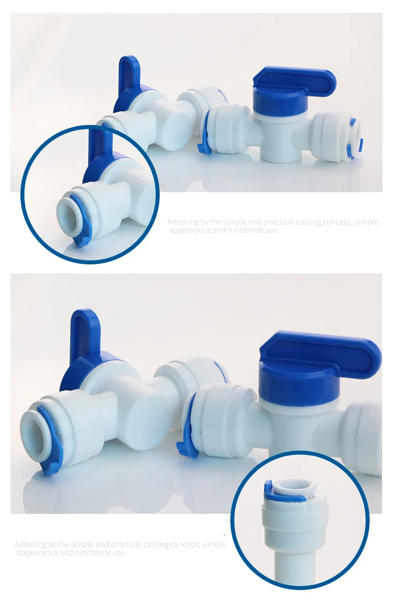1/4" O.D. RO Water Filter Tube Fitting 20M Tube+Plastic Push Fit Quick Connect for Water Lines Fridge/Ice Maker Installation Kit