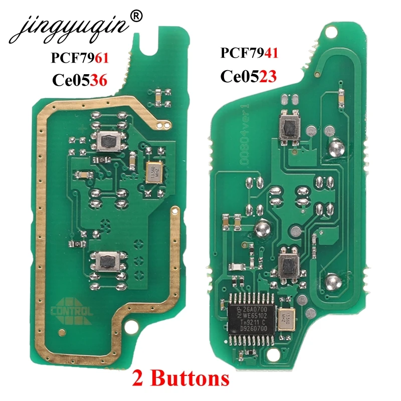 Jingyuqin 2BT ASK/FSK пульт дистанционного ключа автомобиля для Peugeot 207 208 307 308 408 партнер