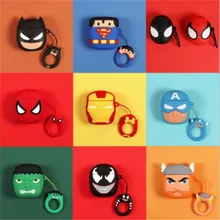 Мультяшный милый чехол для наушников Superheros с Bluetooth, защитный чехол, аксессуары для Airpods, чехол s, зарядная коробка с крючками