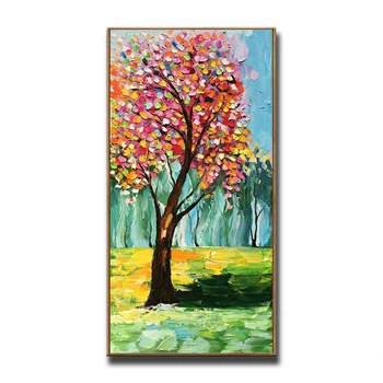 

Oil Painting handmade Modern Canvas on Palette knife Tree 3D Flowers Paintings Home living room Decor Wall Art 20200328
