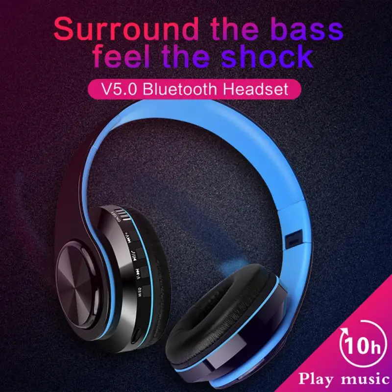5 Colors Wireless Bluetooth headset V5 0 wireless card Volume Control Headphone For iPhone Xiaomi Huawei Samsung Smart Phone