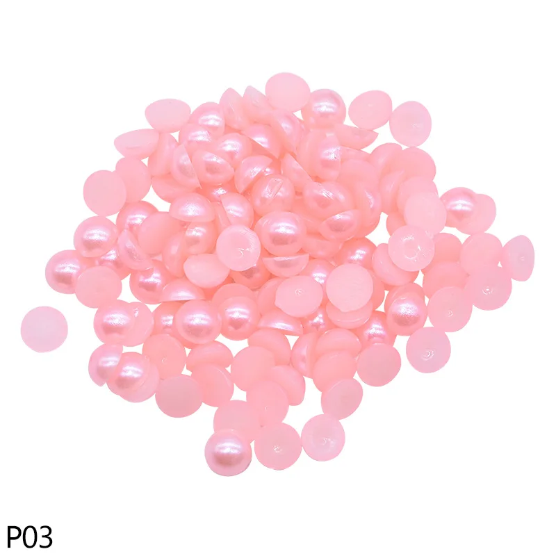 1000Pcs Pearl Stickers Trim Rhinestones for Nails Phone DIY Flatback Manicure Pearl Beaded Appliques Clothes Stickers