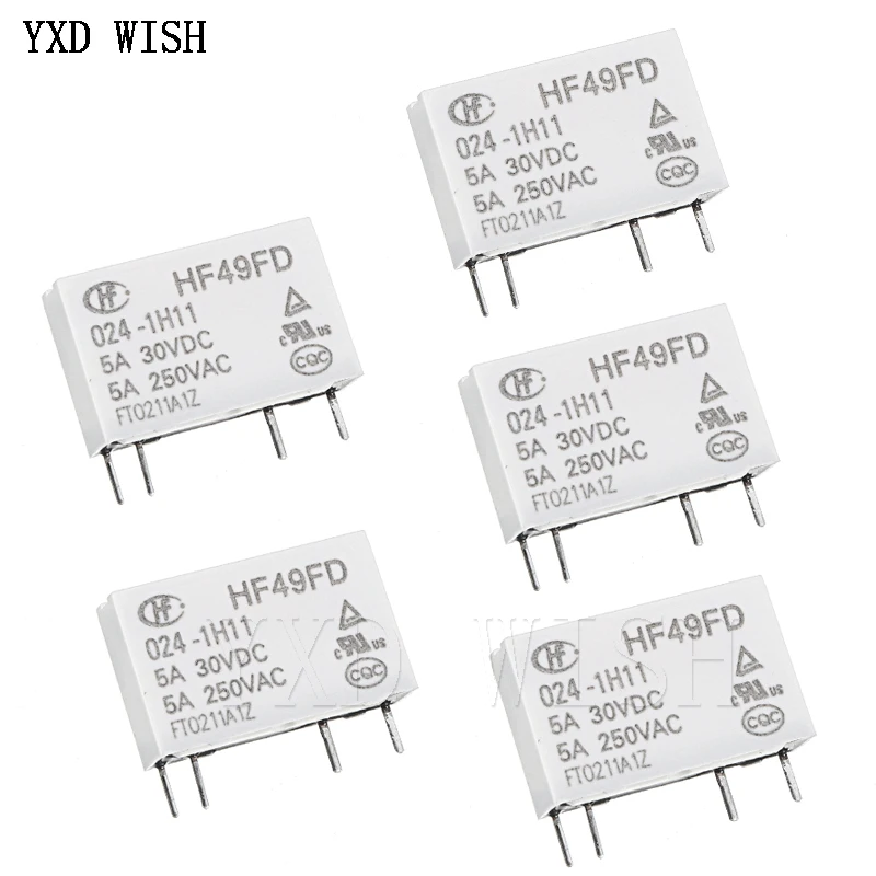 Реле HF49FD-005-1H11 HF49FD HF49FD-012-1H11 HF49FD-024-1H11 012 024 1H11 4Pin 5A 5 В 12 24 постоянного тока шт. |