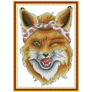 

Sly Fox animals painting counted printed on the canvas 11CT 14CT DIY kit Cross Stitch embroidery needlework Sets home decor
