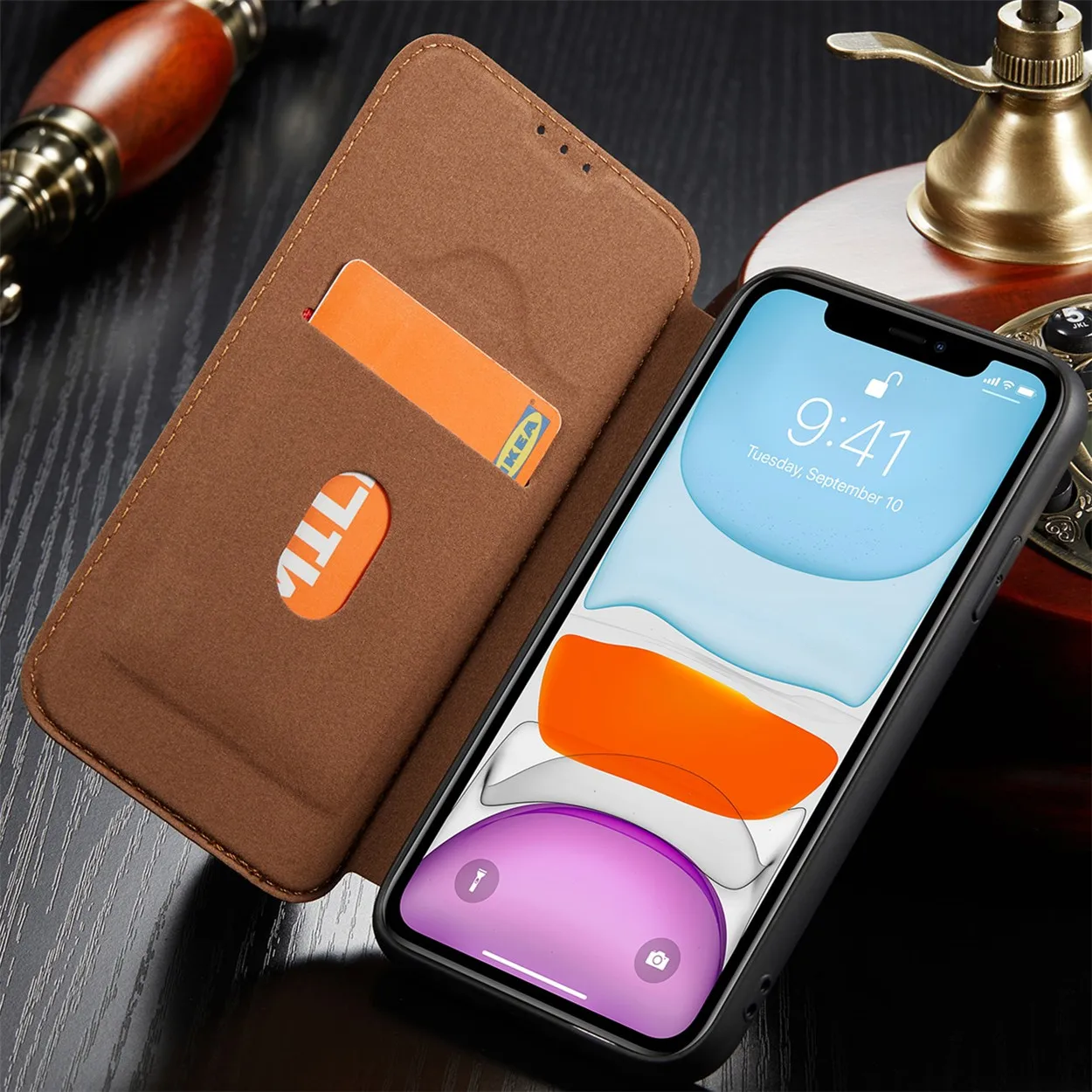 Кожаный чехол книжка с откидной крышкой для Apple iPhone 11 Pro XR XS Max X 6s 6 7 8 Plus SE 5 S