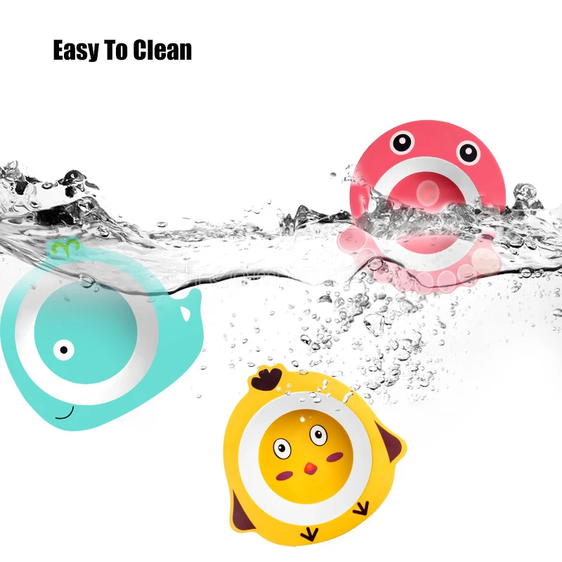 Bamboo Fiber Cartoon Toddler Plates - Fall-Proof Baby Feeding and Complementary Soup Bowls