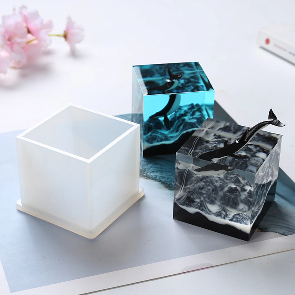 

Silicone Mold DIY Pen Holder Epoxy Resin Craft Tools Desk Organizer Decoration Storage Stationary Molds Square Flower Pot