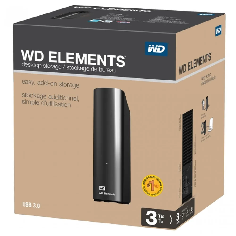 Внешний жесткий диск Western Digital WDBWLG0030HBK-EESN WDC, USB3 3TB EXT. 3.5"