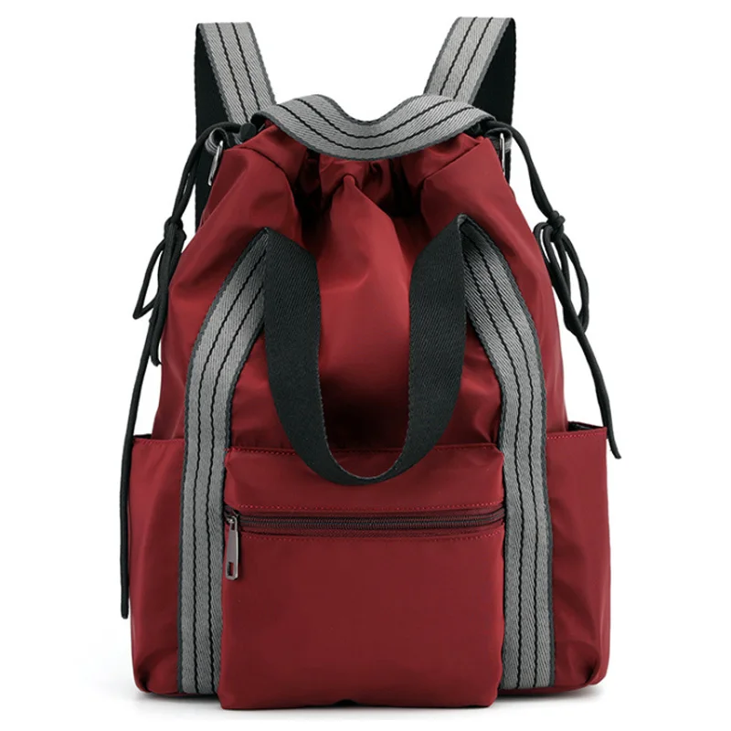 

Women'S Nylon Backpack Multifunction Fashion Shoulder Bag Drawstring Multifunction Backpack