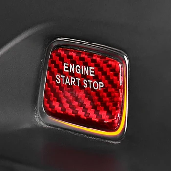 

auto parts Carbon Fiber Keyless Engine Start Button Cover Trim for Chevrolet Corvette C7 in durable