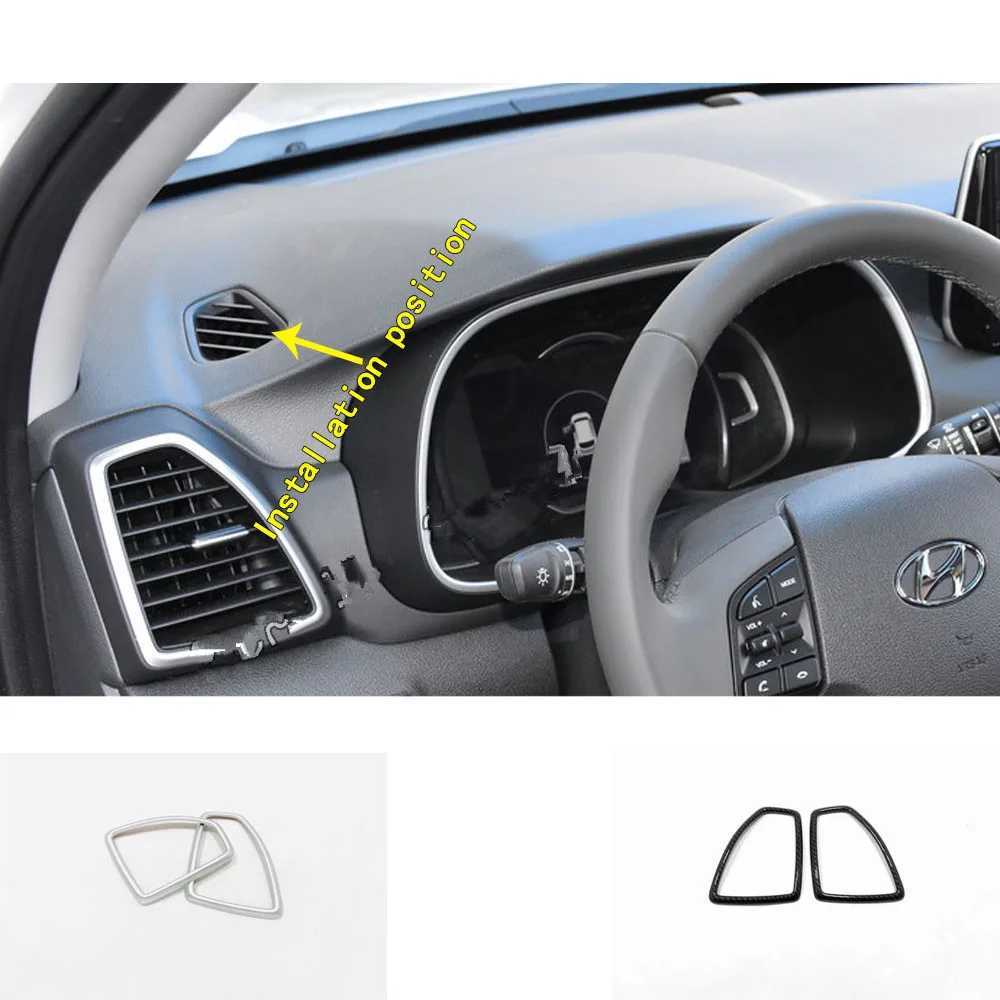 

Car Styling Inner Garnish Cover Detector Trim Front Air Conditioning Outlet Vent Frame Part 2pcs For Hyundai Tucson 2019 2020