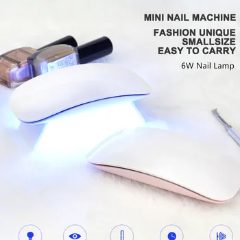 

6W Nail Lamp Foldable portable lithium battery built-in mouse button nail lamp Not glaring Dry quickly and efficiently
