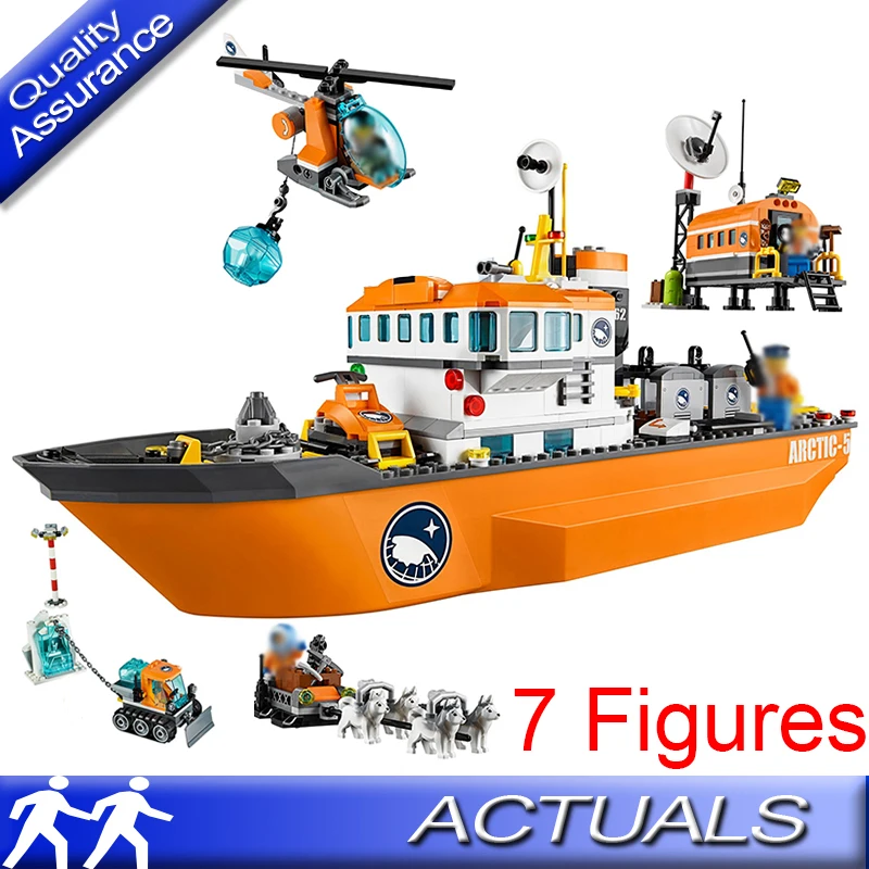 

BELA 10443 60062 City Arctic Icebreaker Building Blocks Ship Bear Car Toys Gifts Educational Toys Compatible