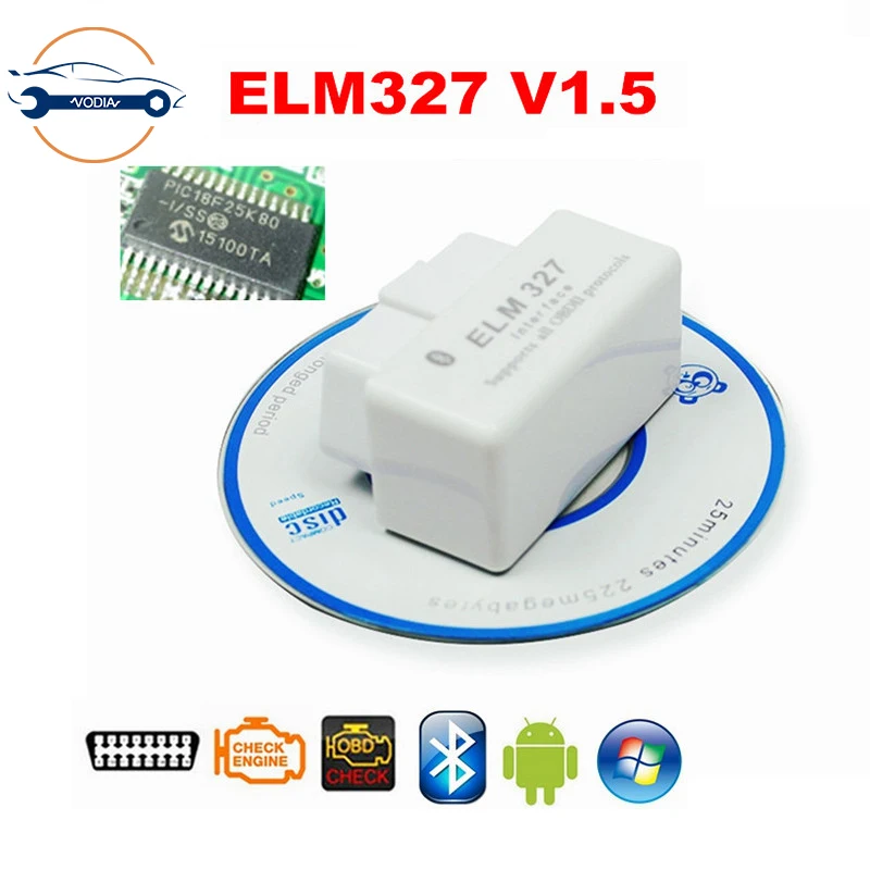 Супер Мини ELM327 V1.5 Bluetooth OBD OBD2 автоматический считыватель кодов работает Android/PC
