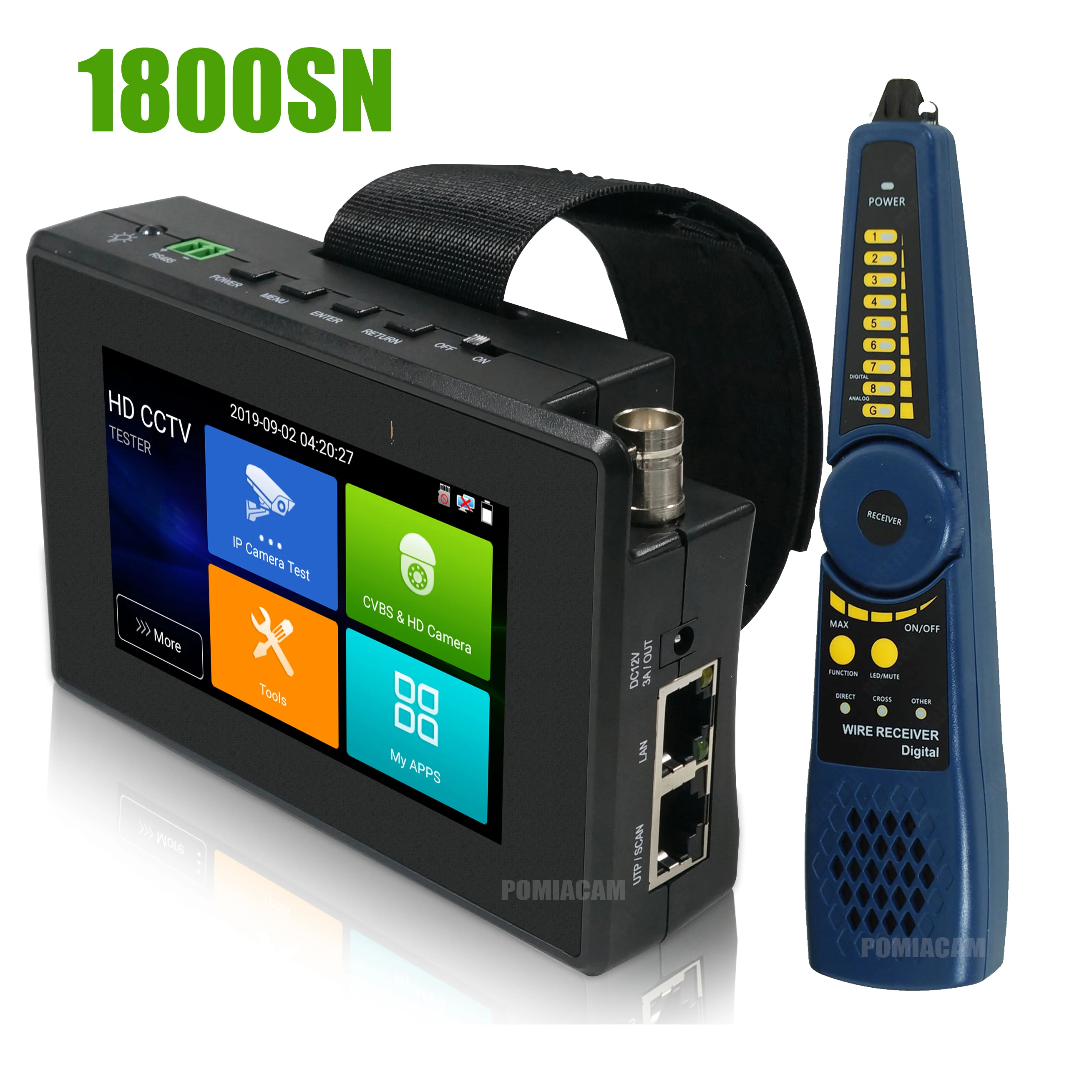 IPC-1800SN 4 дюймов 4 к H265 IP камера тестер 8MP AHD TVI CVI CVBS CCTV тестер монитор с кабелем tracer, POE