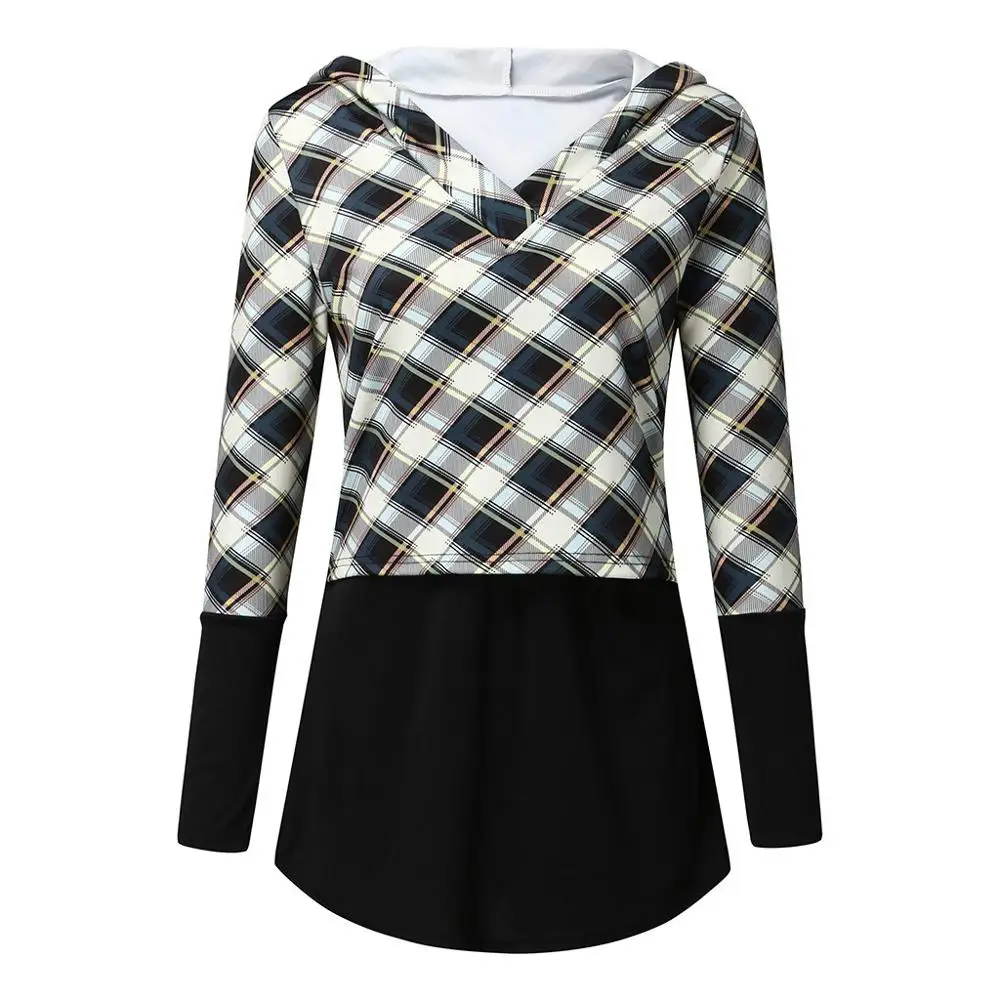 Maternity Spring Autumn Feeding Suit Women Maternity Suit Long Sleeves Plaid Nursing Sleepwear Breastfeeding Clothes@A