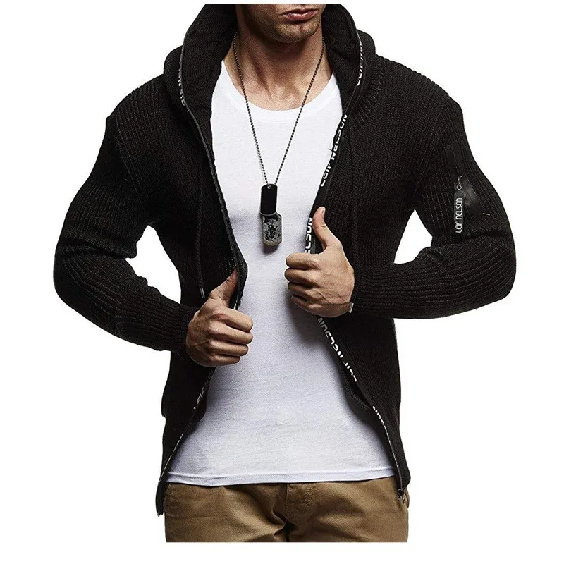 Dropshipping 2019 New Autumn Winter Cardigan Coats Men Solid Slim Fit Warm Sweater Men Casual Zipper Hooded Sweater Men Cardigan Dropshipping 2019 New Autumn Winter Cardigan Coats Men Solid Slim Fit Warm Sweater Men Casual Zipper Hooded Sweater Men Cardigan