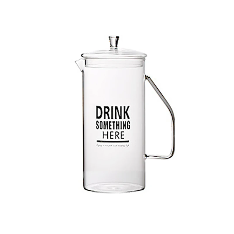DRINK 1.2L стеклянный кувшин с крышкой, боросиликатный стеклянный кувшин вина, сока, молока, холодной воды, горячего кофе кувшин - Цвет: DRINK