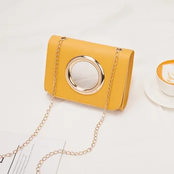 

Wild circle transparent small square bag shoulder bag new simple chain mobile phone change messenger handbag