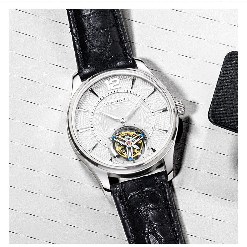 Часы с Чайкой деловые повседневные из крокодиловой кожи мужские часы tourbillon механические настольные часы 818.27.8810