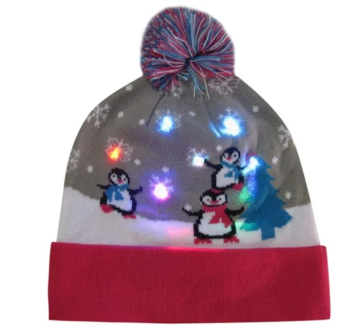 Модная женская мужская шляпа светящийся светодиодный светящийся вязаный свитер Праздничная Рождественская шляпа снеговик Рождественская шляпа оленя - Цвет: 10