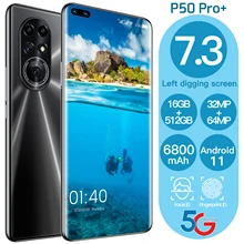 

Global Version P50 Pro+ 7.3Inch Smartphone HD Full Screen 6800mAh 16+512GB Android 11 5G Mobilephone Support Face ID Google GPS