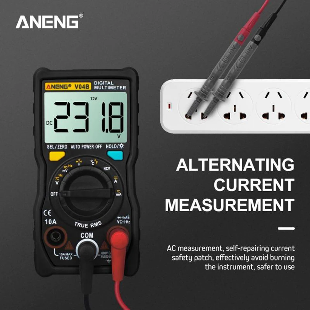 ANENG V04B цифровой мультиметр тест er Esr метр мультиметр Автоматическое отключение питания пиковый автоматический мультиметр DC/AC напряжение тест