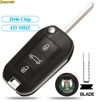 

Jingyuqin 10pcs Remote Car Key Control 434MHZ ID46 Chip For Peugeot 208 2008 301 308 5008 508 Citroen C4 Cactus Hella HU83 3 BTN
