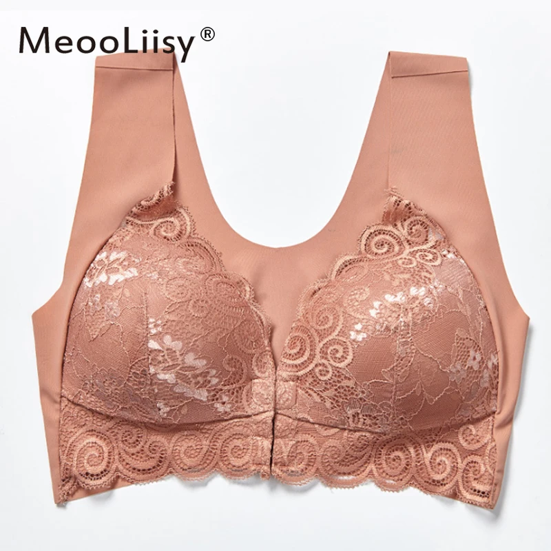 MeooLiisy French Style Sexy Women Lingerie Lace Front Buckle Bra