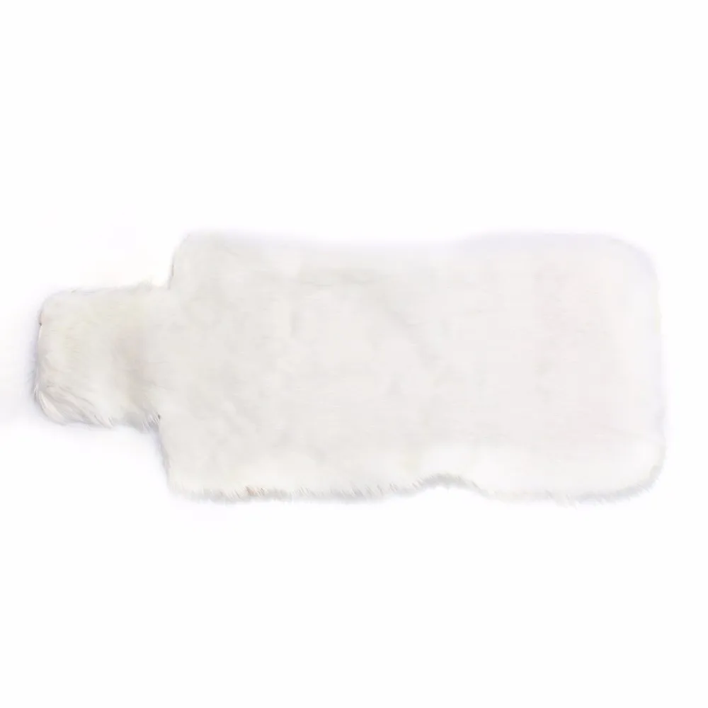 1PC Front Car Seat Covers Sheepskin Chair Seat Protector Support Mat Universal Winter Plush Car Warm Seat Cover Auto Accessories - Название цвета: White