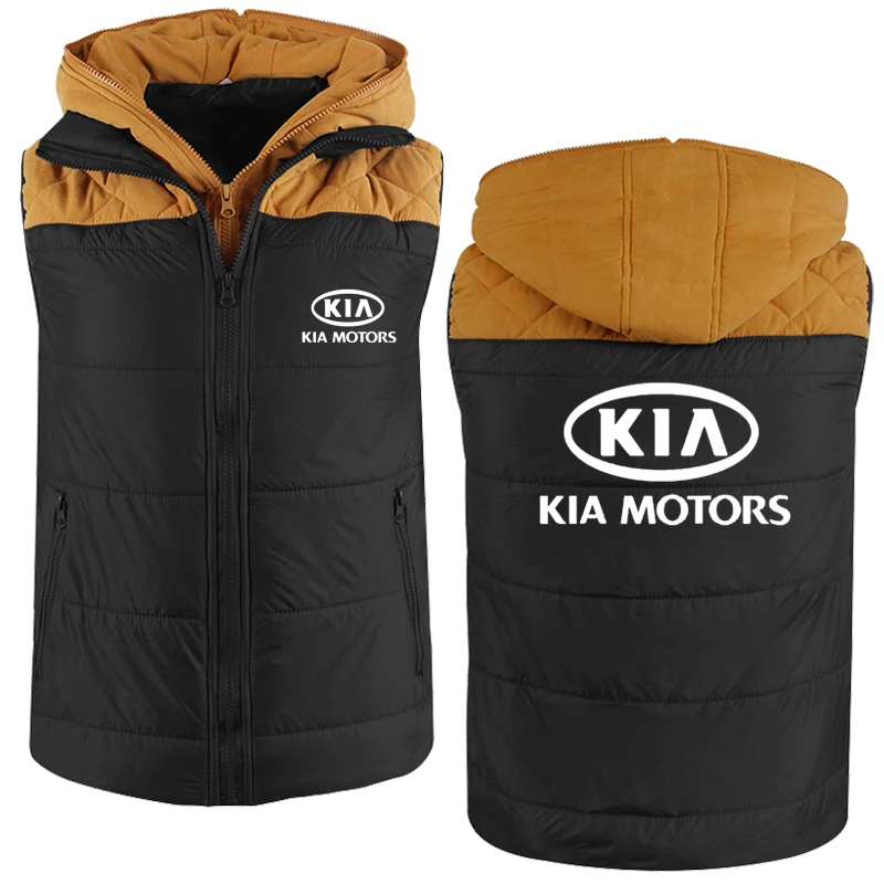 Winter Fashion Men's jackets KIA Car Logo Casual sweatshirt Thicken Warm Wool Fleece Cotton High Quality Men's Zipper jackets cotton jacket Jackets