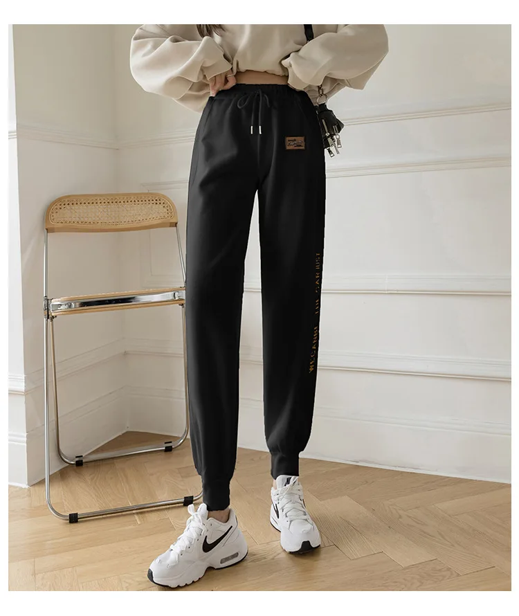 New Autumn Sweatpants Women Drawstring Elastic Waist Sweat Pants