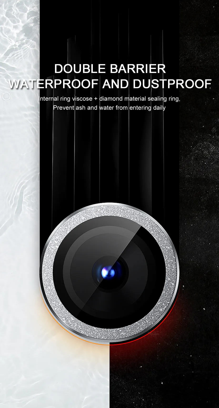 Diamond Glitter Camera Lens Protector On For iPhone 13 12 11 Pro Max Mini Metal Ring Lens Glass On iPhone 13 Pro Max Protective