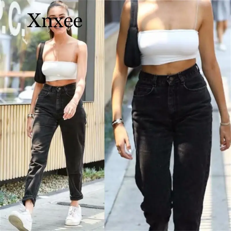 2020 New Mom Jeans For Women High Waist Vintage Trousers Female Retro Fashion Denim Jeans Pants Boyfriend Black Large Plus Size 2020 New Mom Jeans For Women High Waist Vintage Trousers Female Retro Fashion Denim Jeans Pants Boyfriend Black Large Plus Size