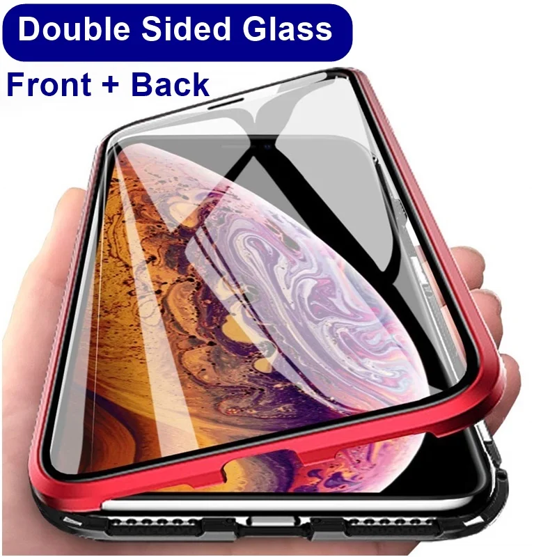 Magnetic Case For iPhone 11 Pro Max 7 8 Plus X XS MAX XR 6S Double Sided Tempered Glass Mobile Cover Fundas Fast Charging Cable Magnetic Case For iPhone 11 Pro Max 7 8 Plus X XS MAX XR 6S Double Sided Tempered Glass Mobile Cover Fundas Fast Charging Cable