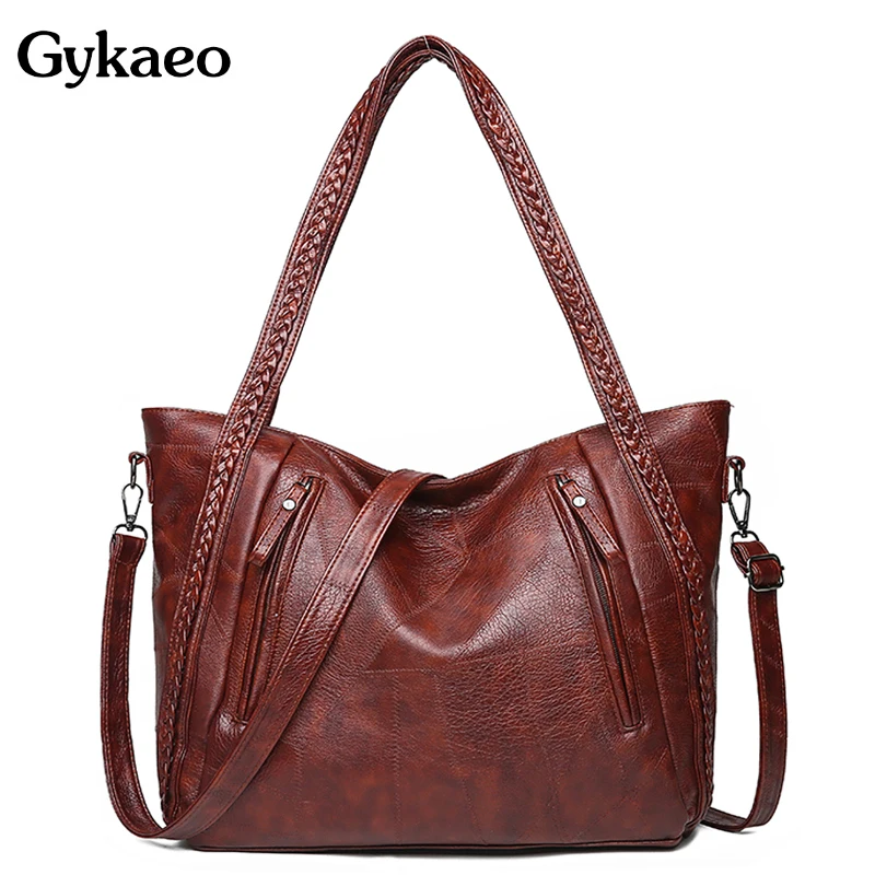 

Designer Handbags High Quality Large Capacity Vintage Tote Bag Ladies Leather Retro Shoulder Bags 2020 Spring Shopping Handbag