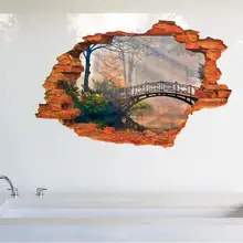 Стиль 3D сломанные настенные декорации Mirkwood съемные Декорации для дома настенные наклейки MJ8024G